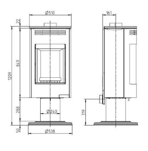 Fireplace Andorra Exclusive gray