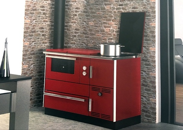 Centralheating cooker Alfa Term 35 red lefthanded 32kW