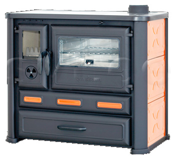Cooker Alma orange righthanded 8kW