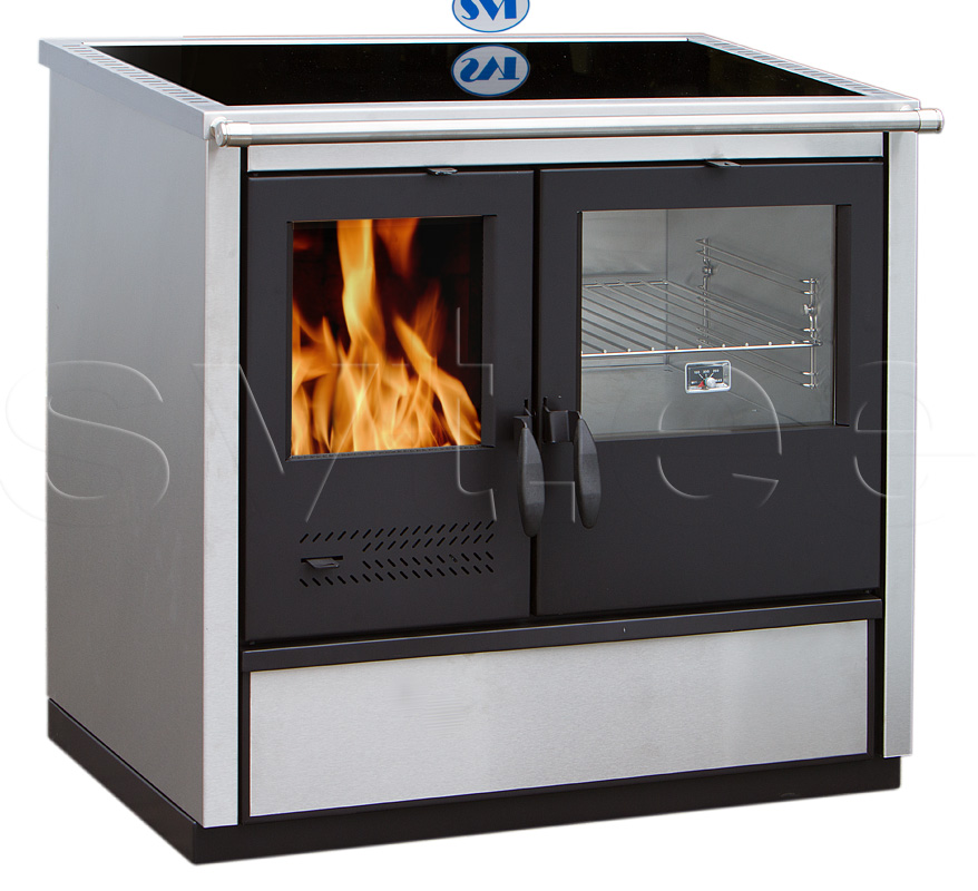 Woodburning cooker North Eco with ceramic cooktop right 9kW