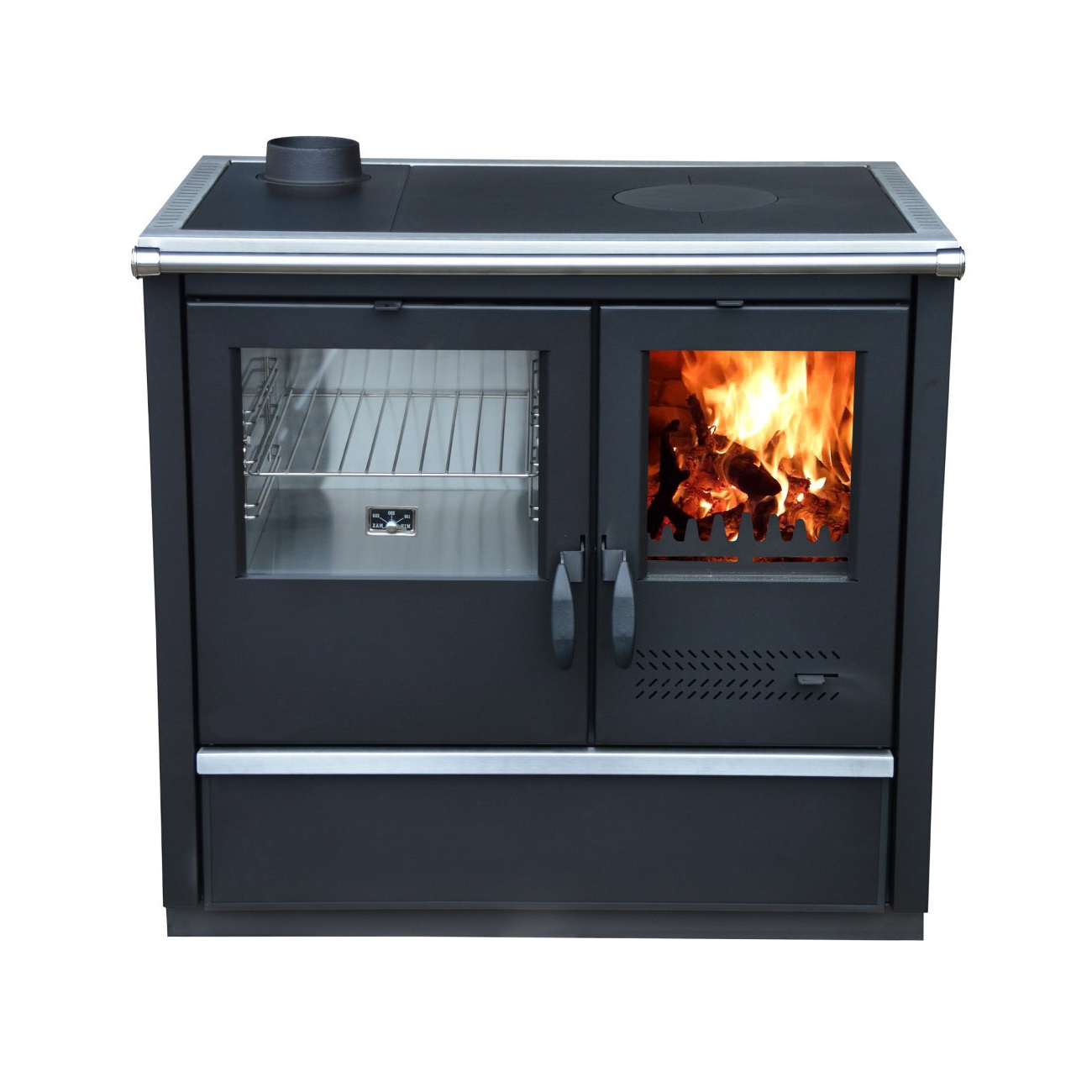 Woodburning cooker North Eco black righthanded 9kW