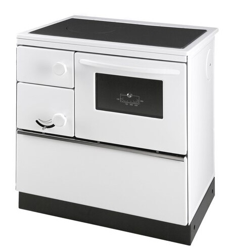 Woodburning cooker Susanna Basic 75cm white right 7kW