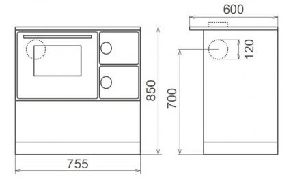 Puupliit Susanna Basic 75cm valge suitsutoru parema 7kW