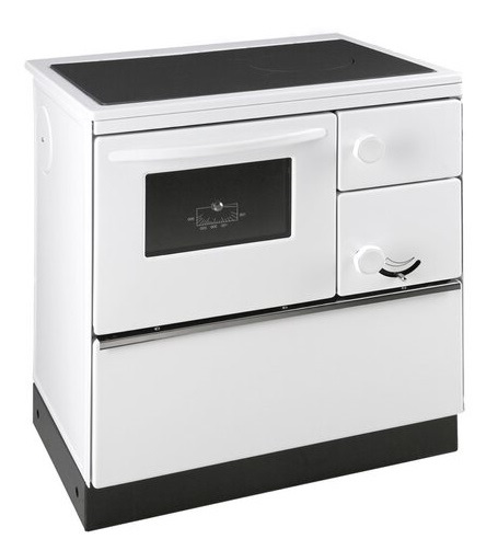 Woodburning cooker Susanna Basic 75cm white left 7kW